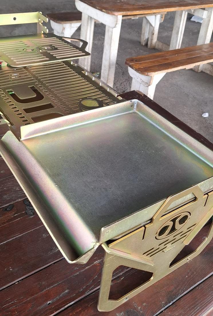 Folded galvanised coal pan