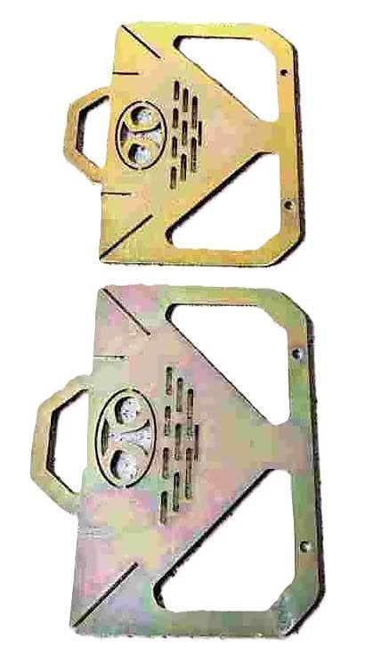 Laser-cut coal pan stands, flat