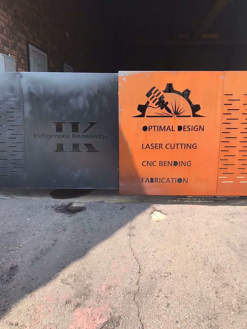 Folded and finished steel panel installed on site